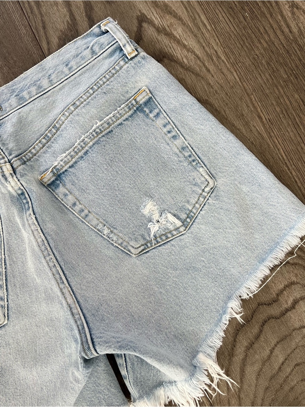 AGOLDE Parker Long High Rise Cutoff Denim Jean Shorts Size 26 - Picture 6 of 10
